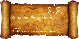 Krauter Pongrác névjegykártya